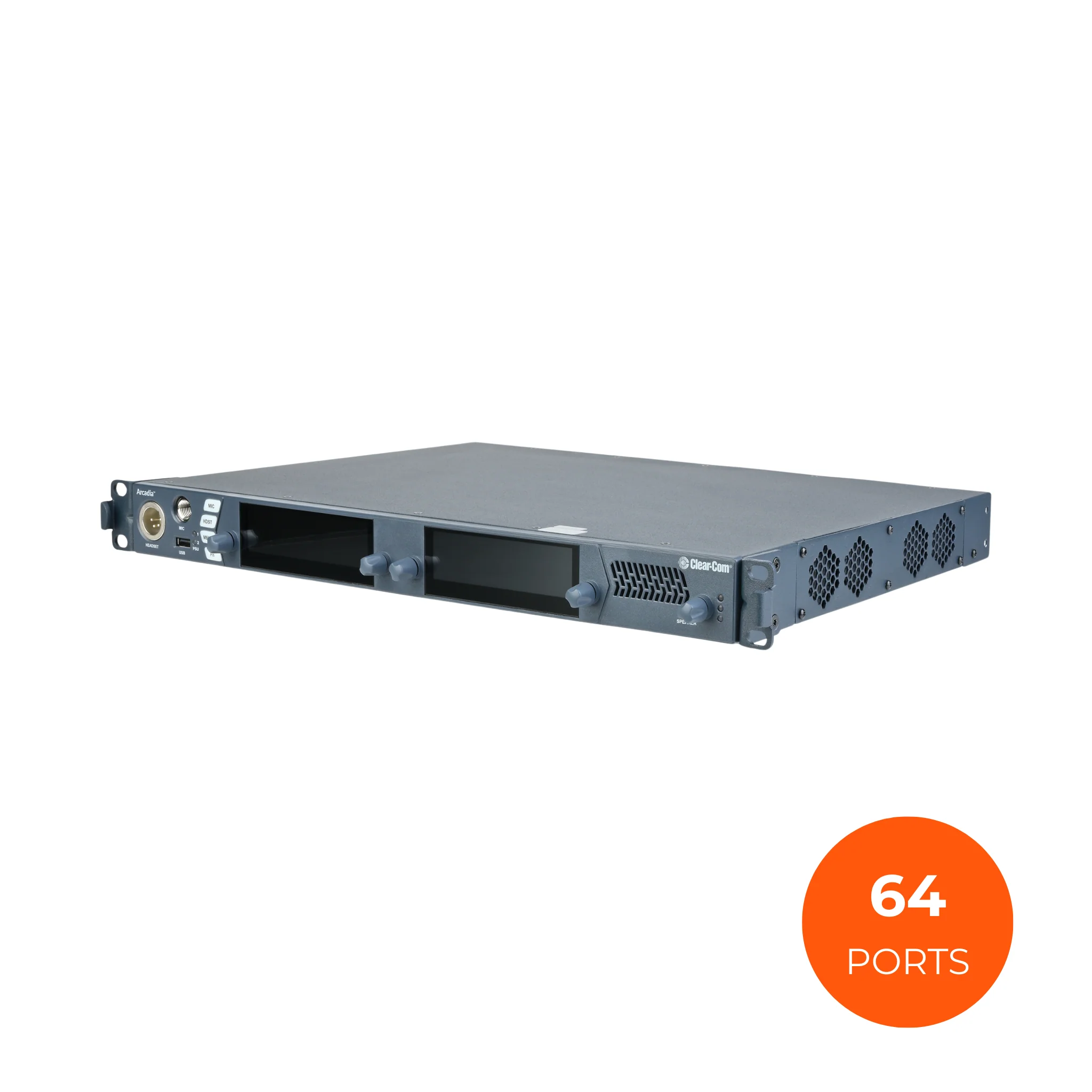 Clear-Com Arcadia Central Station: (64) Licensed Ports, 1RU, 5 pin XLR-M HS