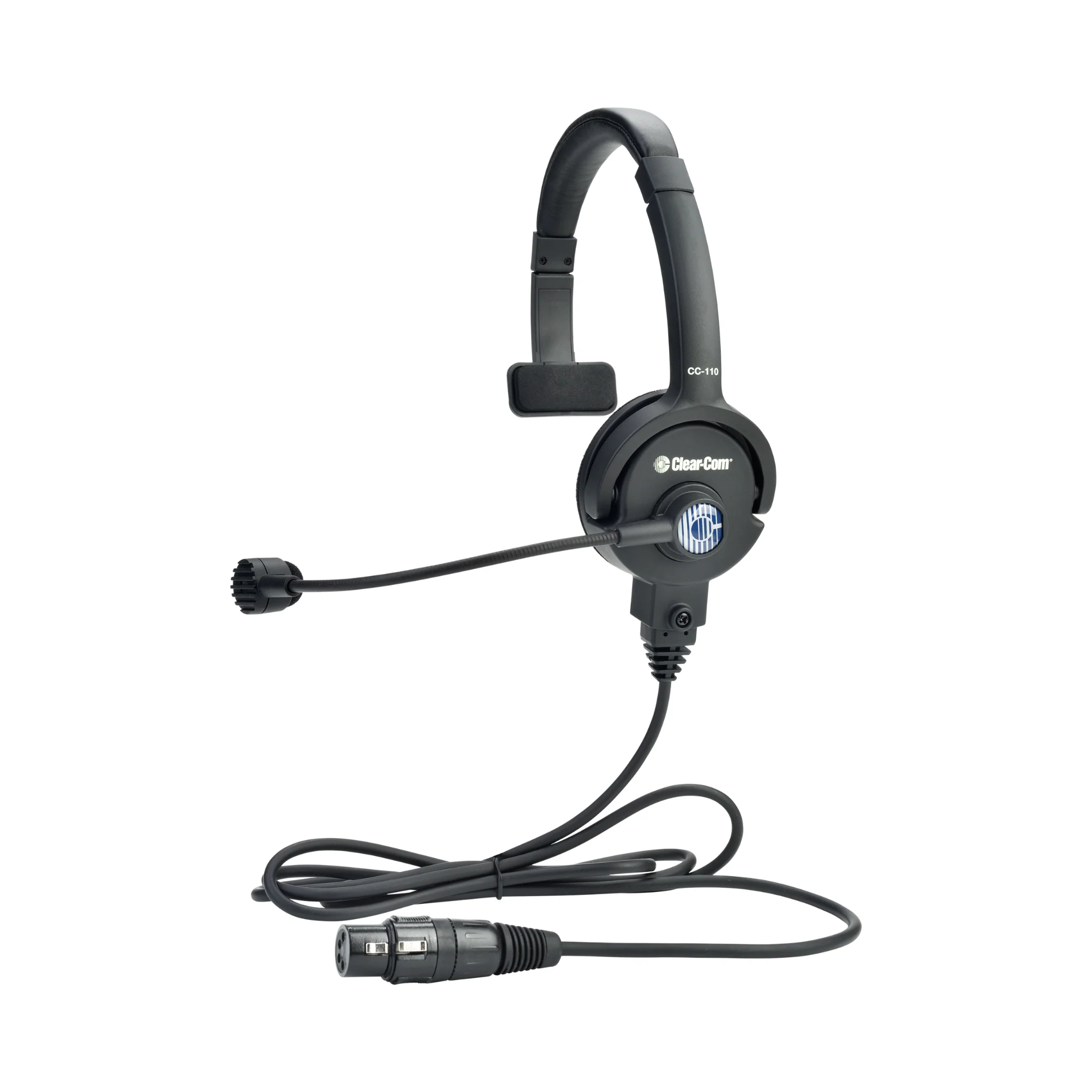 Clear-Com headset: Single Ear, Light weight, Mini DIN (M) 4 pin with Dynamic Mic, Boom switch. Inc.