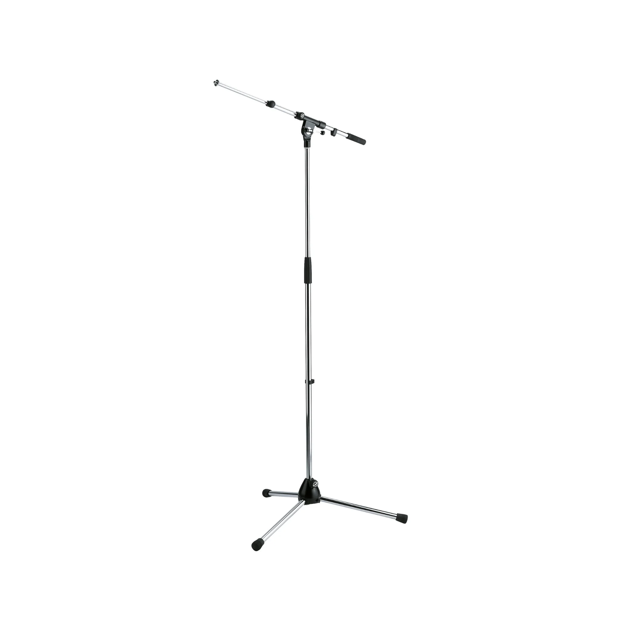 K&M 210/9 adjustable microphone stand with 2-piece boom arm and t-bar, maximum height 1605mm, chrome - Image 2