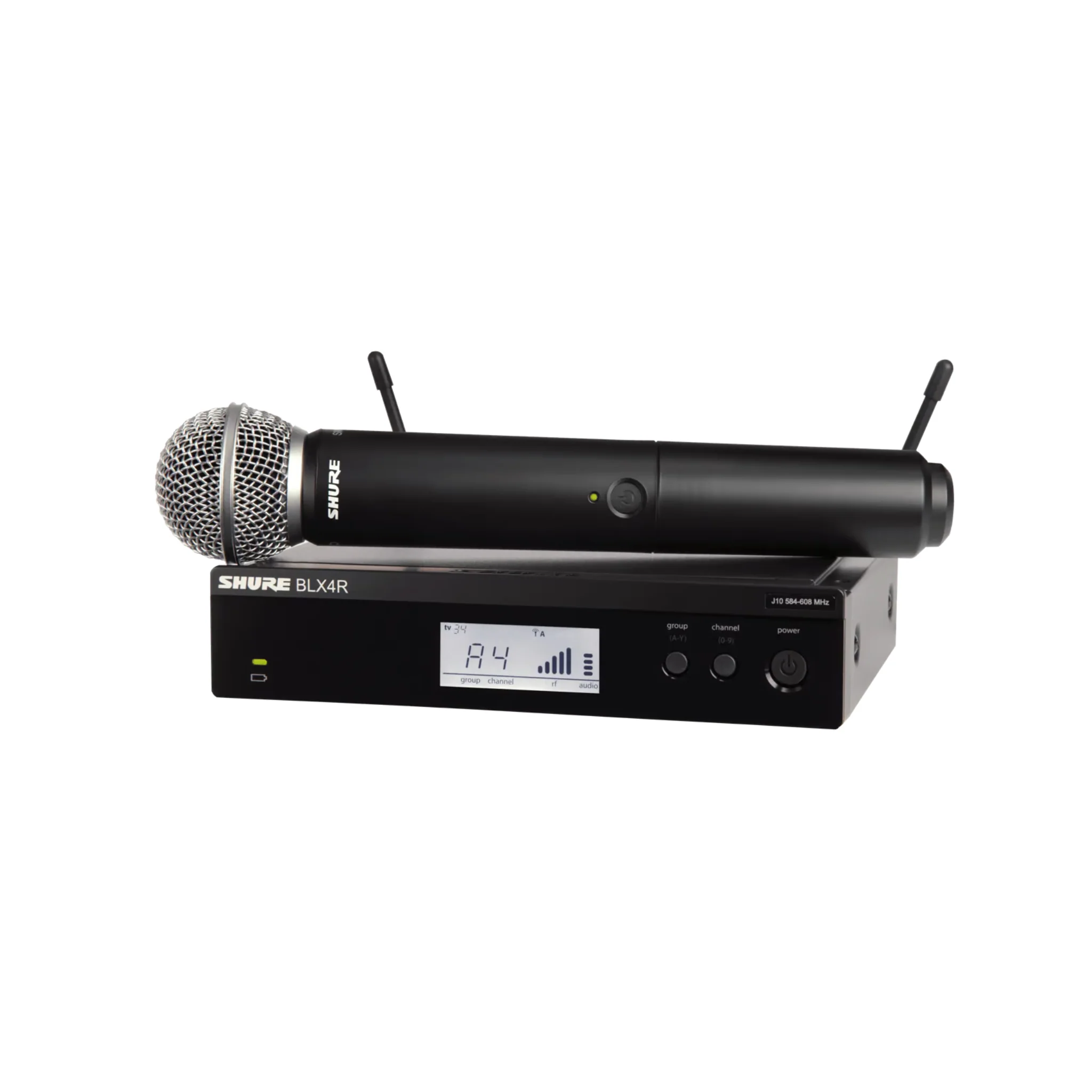 Shure single vocal system with SM58 capsule and rack mountable receiver (606-630 MKz)