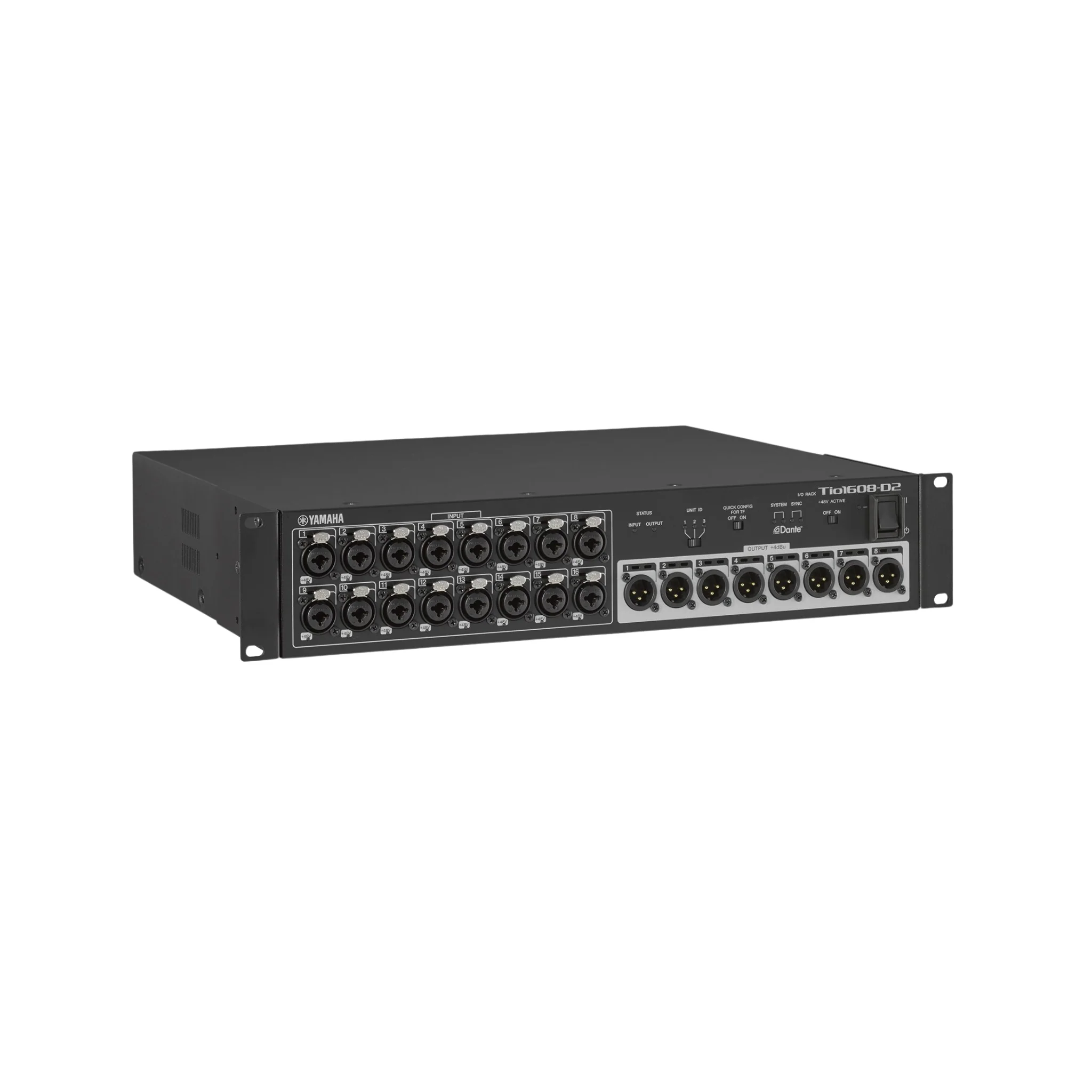 Yamaha TIO1608-D2 MK2 Plug In & Play Dante Stagebox, 16 mic/line inputs and 8 line outs, 96 kHz